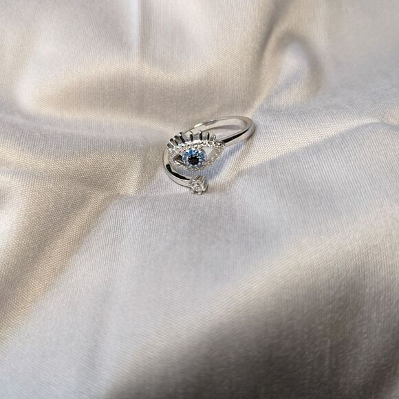 925 Adjustable evil eye RING - Picture 4 of 4